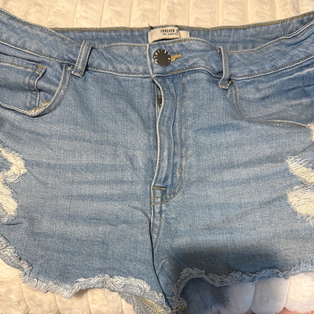 Forever 21 Light Blue Denim Shorts